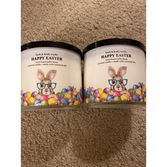 bath and body works happy Easter tutti frutti jelly bean candles 2x - Picture 1 of 3